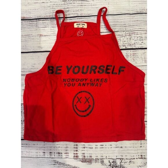 Salty Savage Ladies "BE YOURSELF, NOBODY LIKES YOU ANYWAY" High Neck Halter Crop - Picture 2 of 5